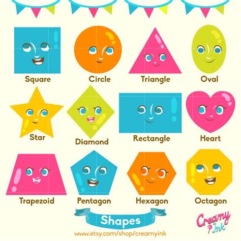 Shapes Digital Vector Clip art / Educational Digital Clipart Design ...