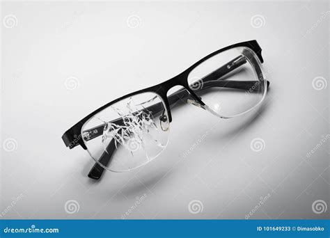 Broken Glasses on a White Background Stock Image - Image of damage ...