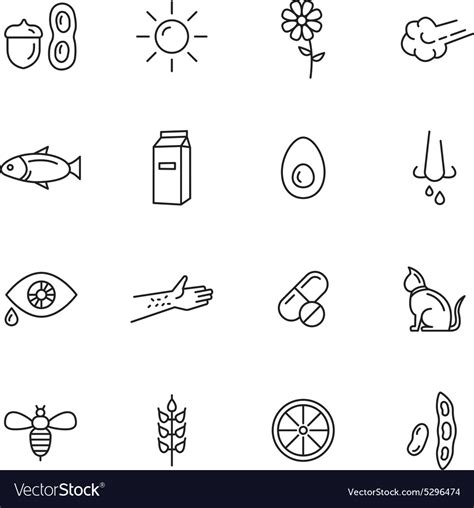 Allergy icons Royalty Free Vector Image - VectorStock