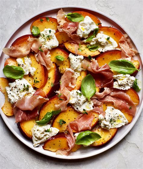 Fresh Peach, Burrata and Proscuitto Salad — The Daley Plate