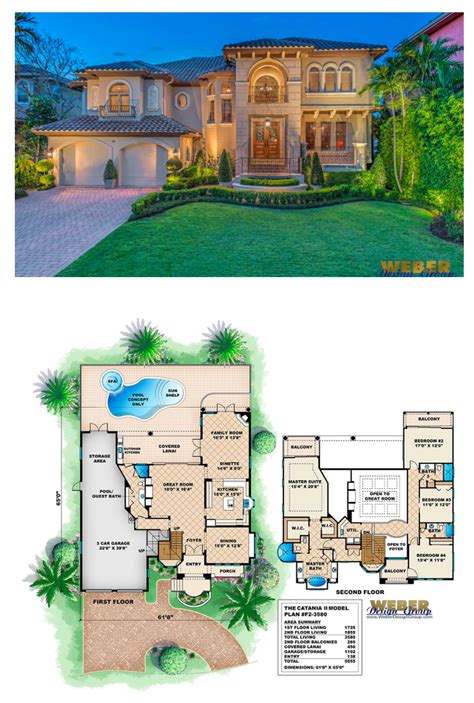 Beach House Plan: Luxury Mediterranean Tuscan Beach Home Plan | Beach house plans, Mediterranean ...