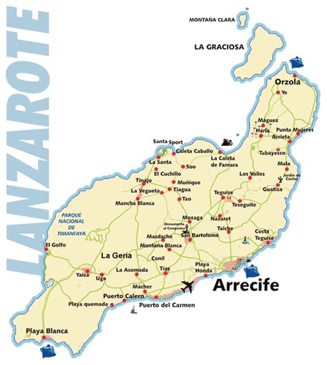 Lanzarote Island road map - Full size | Gifex