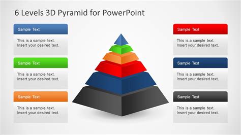 6 Levels 3D Pyramid Template for PowerPoint - SlideModel