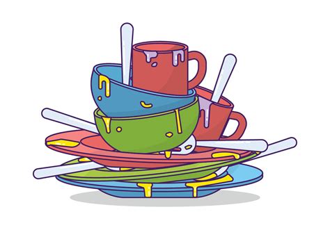 Dirty Dishes Vector 126672 Vector Art at Vecteezy