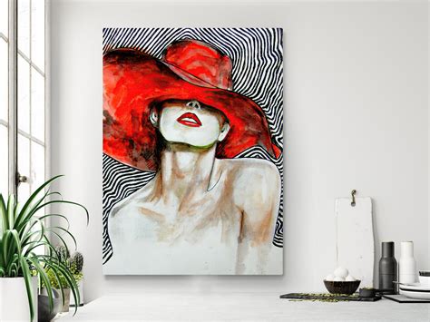 Woman Wall Art Woman Portrait Art Ladies Art the Woman With - Etsy