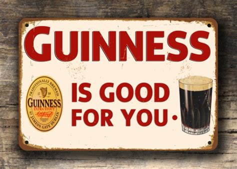 Guinness Sign | Vintage Pub Signs | Classic Metal Signs | Guinness Beer Signs