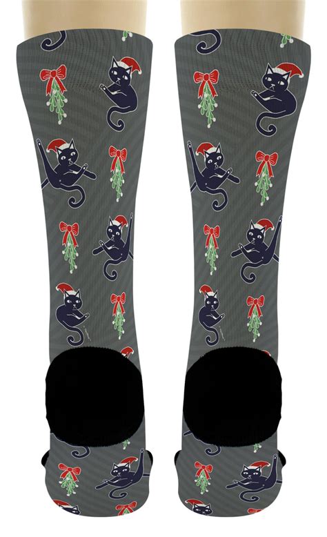 Funny Cat Themed Christmas Socks Cat Under the Mistletoe Socks - Etsy