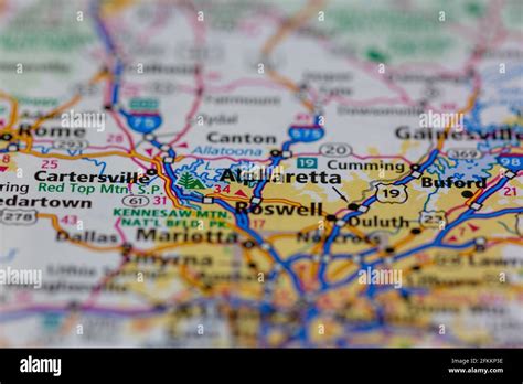 Alpharetta Georgia USA Shown on a Geography map or road map Stock Photo ...