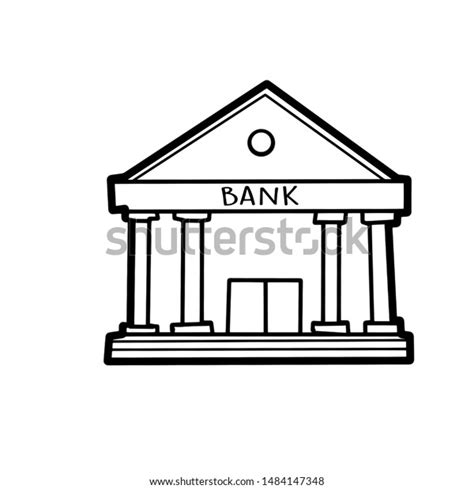 Line Drawing Bank Building Stock Illustration 1484147348 | Shutterstock