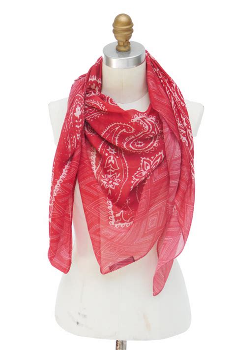 Red Bandana Scarf - Debbie Martin Designs