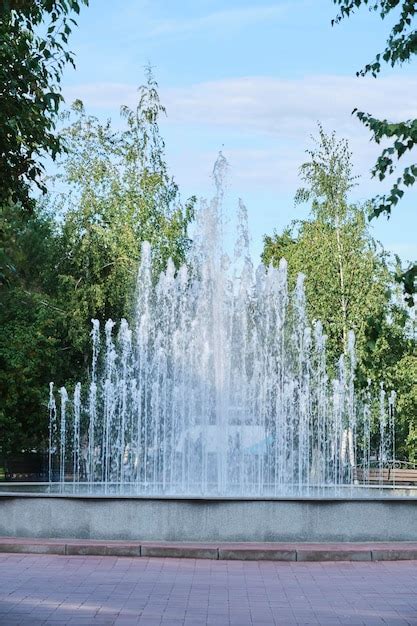 Premium Photo | Cascade fountain in a public city park