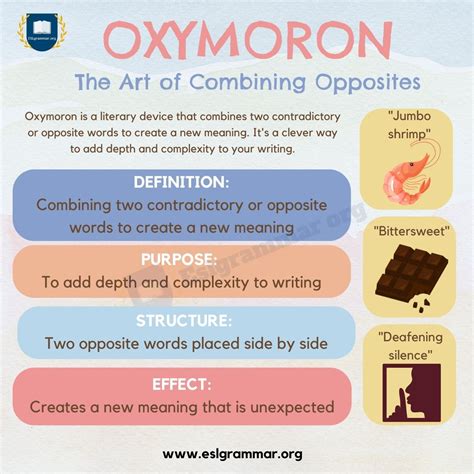 Oxymoron: Definition, Examples, and Usage - ESL Grammar