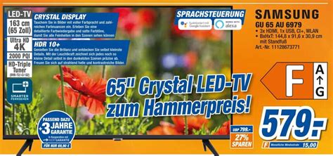 Samsung 4K FullHD LED TV 65" | GU65AU6979 Angebot bei expert Techno Land