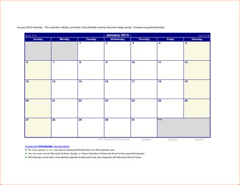 Calendar Template For Office Microsoft Word Templates