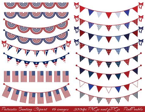 Patriotic Bunting Clipart Clip Art Fourth of July Flag | Etsy | Patriotic bunting, Clip art ...