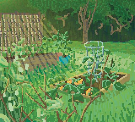 my backyard garden. : r/PixelArt