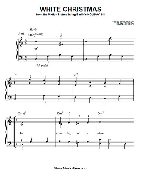 White Christmas Easy Piano Sheet Music - ♪ SHEETMUSIC-FREE.COM