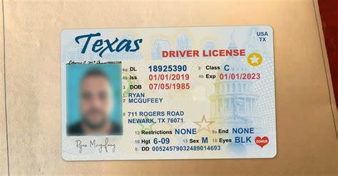 Texas Drivers License Template Free