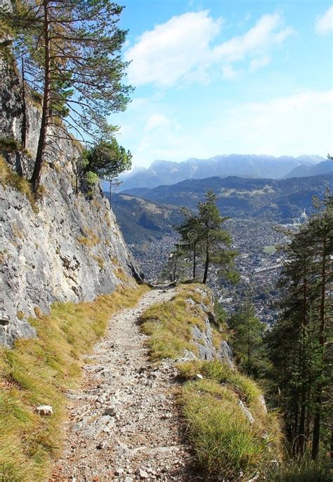 Hiking Trail with View To Garmisch Partenkirchen, Germany Stock Photo ...