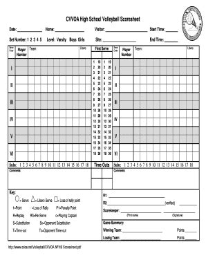 Volleyball Score Sheet: Complete with ease | airSlate SignNow