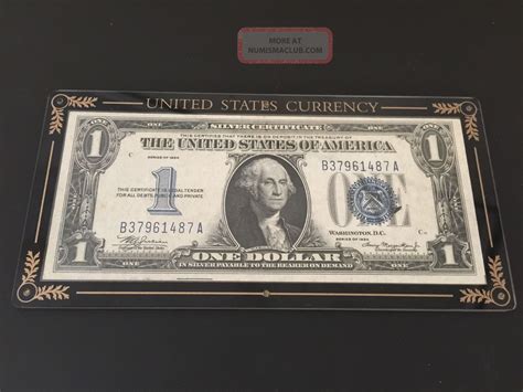 1934 $1 Dollar Bill Silver Certificate Amost Uncirculated