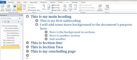 Using the Outline View in Word 2010 – STL – Blog