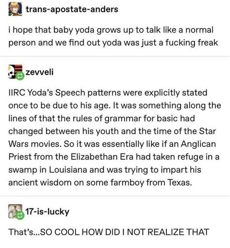 Yoda's Speech Patterns | Yodaspeak | Know Your Meme