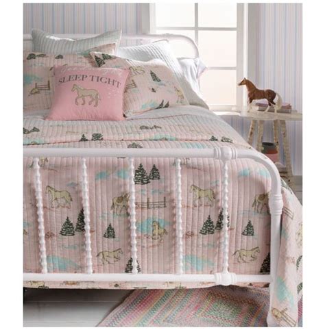 Horse Girls Pink Woodland Ponies Quilt