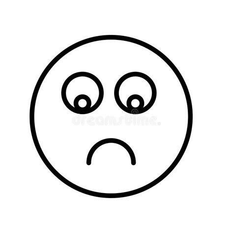 Sad Face Icon Vector Sign and Symbol Isolated on White Background, Sad Face Logo Concept Stock ...