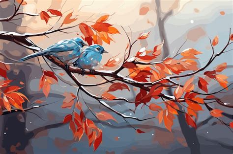 Premium Vector | Bird digital painting in oil painting style vector art