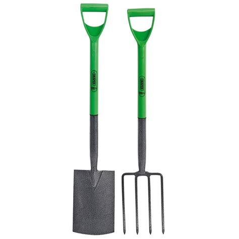 Draper Tools Garden Fork and Spade Set Carbon Steel 28x18 cm 16566 ...