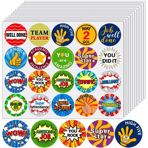 Buy 1000 Pieces Teacher Reward Stickers Motivational Positive Stickers ...