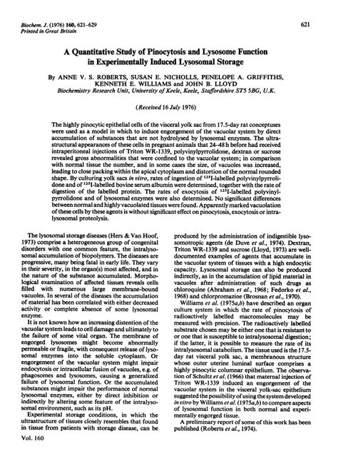 (PDF) A quantitative study of pinocytosis and lysosome function in experimentally induced ...