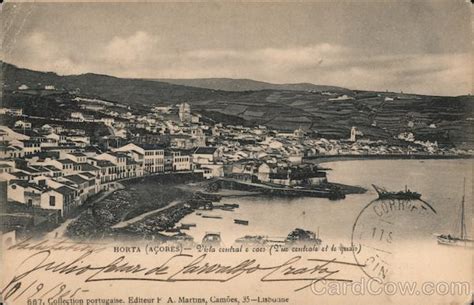 City Center and Docks - Horta, Azores Portugal Postcard