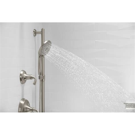 KOHLER Forte Vibrant Brushed Nickel 5.0625-in Round Handheld Shower Head 2.5 GPM K-22177-BN at ...