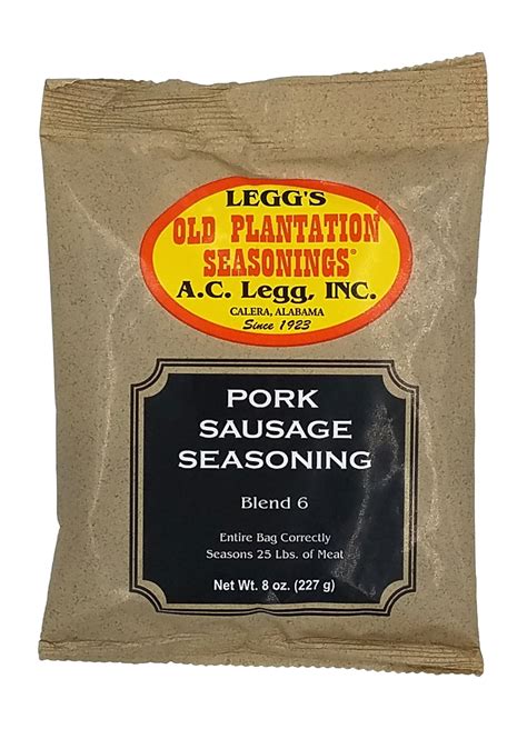 Amazon.com : A.C. Legg Old Plantation Seasonings - Blend 29 - Pork Sausage Seasoning - 8 Ounce ...