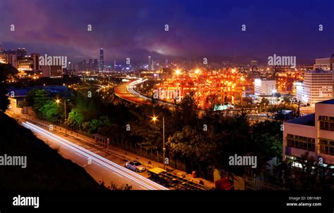 downtown city night Stock Photo - Alamy