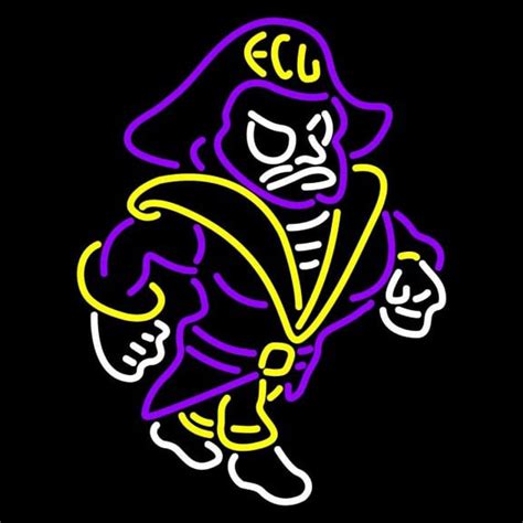 Custom East Carolina Pirates Mascot 1999 Pres Logo NCAA Neon Sign Neon ...