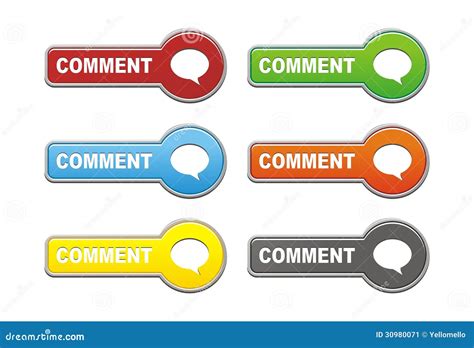 Comment Button Sets Stock Image - Image: 30980071