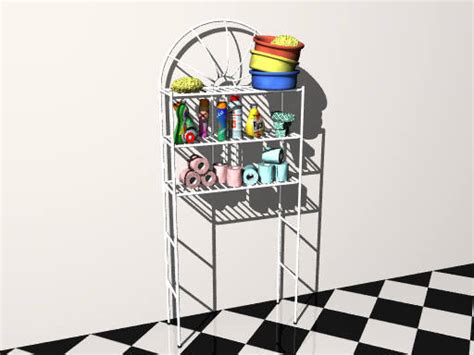 Free 3D models - Bathroom shelf (POV-Ray)