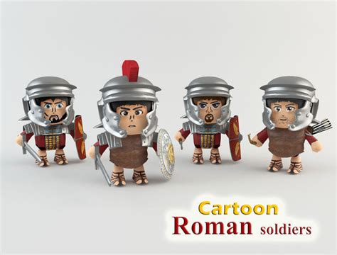 3D model Cartoon Roman soldiers VR / AR / low-poly rigged | CGTrader