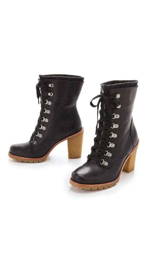 UGG Fabrice Lace Up Boots in Black - Lyst