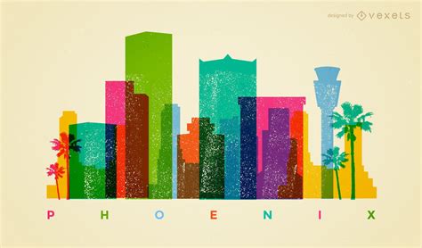 Colorful Phoenix Skyline Vector Download