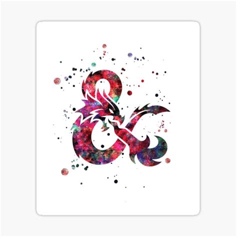 "Dungeons and Dragons DND Dragon Symbol Watercolor " Sticker by Splash ...