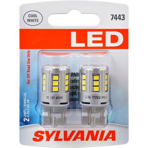 Sylvania 7443 White LED Automotive Mini Bulb, Pack of 2 - Walmart.com