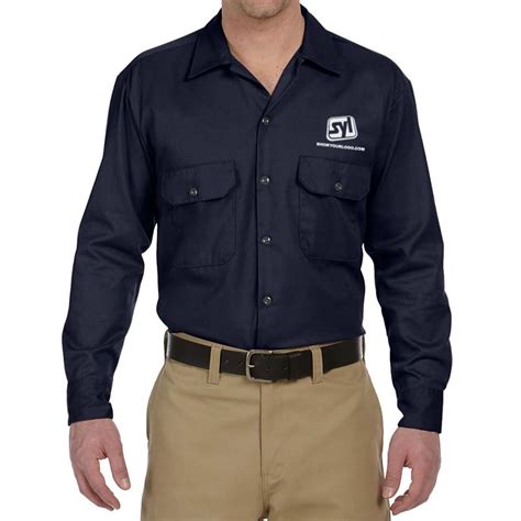 Dickies Men's Long-Sleeve Work Shirts with Logo