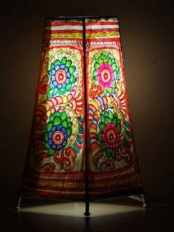 Rectangular flower design Tholu-Bommalata Table-lamp – Shilphaat.com