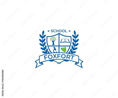 School Crest Logo Template. Education Vector Design. University Emblem Illustration Stock Vector ...