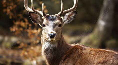 Deer Looking At The Camera With Antlers Background, Show A Picture Of A Deer Background Image ...