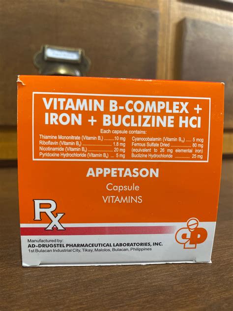 Vit. B-Complex + Iron + Buclizine Capsule (Appetason) – Meds for All